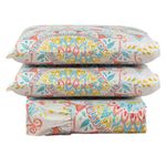 Kit Cobre Leito Laila Mandala 3 Queen Micropercal 400 Fios 100% Poliéster Estampado Rosa Casa Scarpa