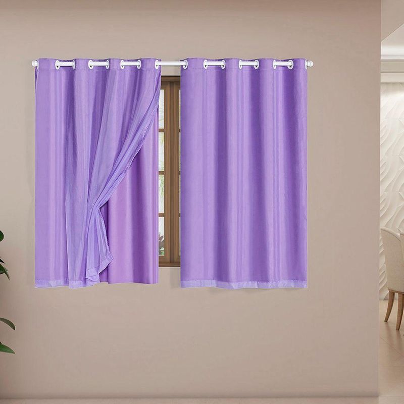 Cortina Daily Blackout Pvc com Voil 2,80mx1,60m Lilás Casa Scarpa