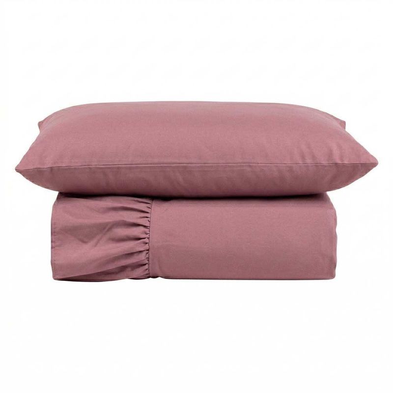 Kit Cobre Leito Turin Solteiro Micropercal 400 Fios 2 Peças Rosê Casa Scarpa