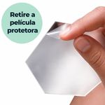 Espelho Adesivo Decorativo Acrilico Hexagonal Kit 12 Unidades Parede Espelhado Prata Kangur