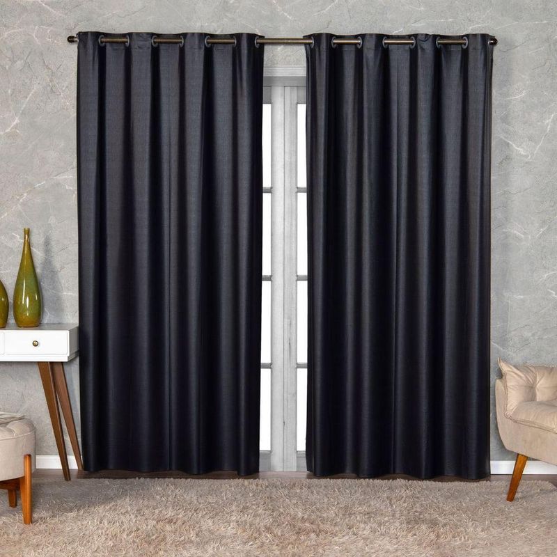 Cortina Daily Blackout Varão PVC Sala Quarto Prata Casa Scarpa
