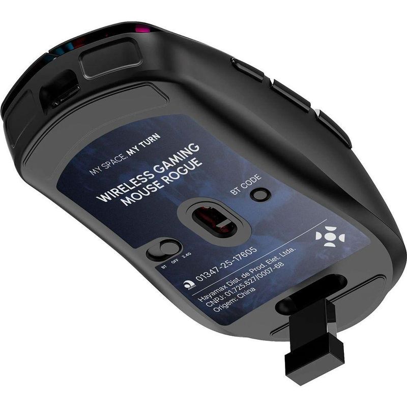 Mouse Gamer Fortrek Rogue 85030 Wireless 16000 DPI RGB Preto