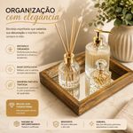 Bandeja Espelhada Decorativa Pequena Organizador Perfumes Madeira Natural Tratada Base Espelhada