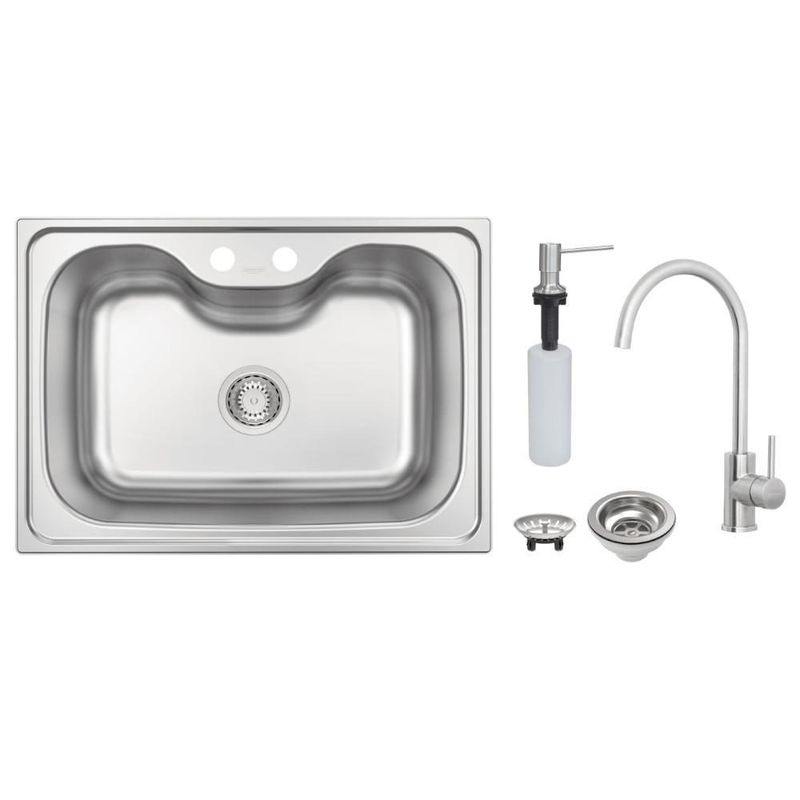 Cuba de Embutir Morgana 60 FX Retangular Undermount Aço Inox com Monocomando e Dosador de Sabão