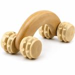Massageador Corporal Manual Yeet Carrinho Bambu Antistress 4 Rodas Madeira