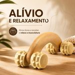 Massageador Corporal Manual Yeet Carrinho Bambu Antistress 4 Rodas Madeira