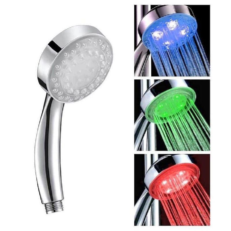 Ducha com LED para Chuveiro Cromoterapia Multi Cores Sensor de Temperatura Kangur