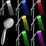 Ducha com LED para Chuveiro Cromoterapia Multi Cores Sensor de Temperatura Kangur