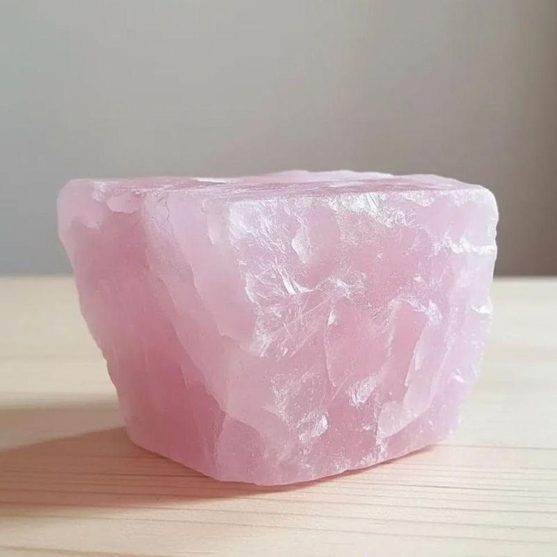 Porta Vela Decorativo Pedra Natural Cristal Quartzo Rosa Esculpida Artesanalmente Rosa