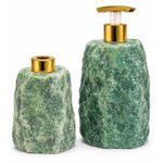 Kit Dispenser Sabonete e Difusor Pedra Natural Exotica Quartzo Verde Exclusivo