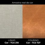 Kit Poltrona e Namoradeira Aura Linho e Courino Pés Palito Conforto Sala de Estar Milani Movelaria