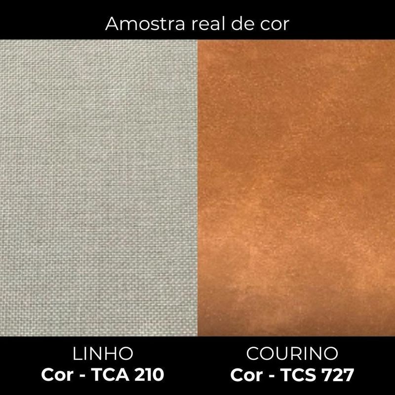Kit Poltrona e Namoradeira Aura Linho e Courino Pés Palito Conforto Sala de Estar Milani Movelaria