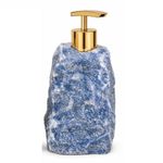 Kit Dispenser de Sabonete Líquido e Difusor de Essências Pedra Natural Exótica Quartzo Azul