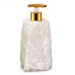 Kit Dispenser para Sabonete Líquido e Difusor de Essências Pedra Natural Exótica Quartzo Branco