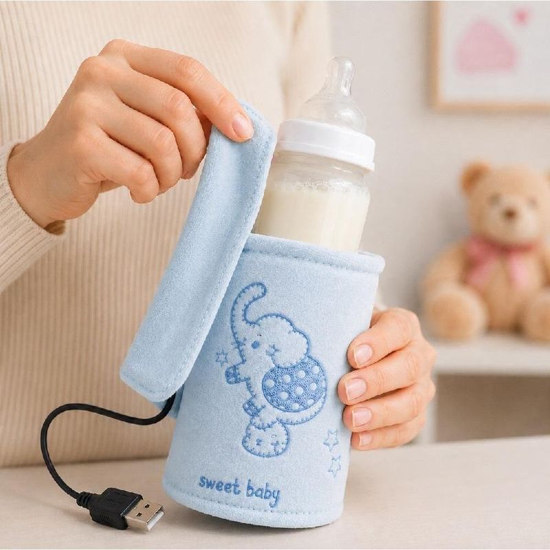 Aquecedor de Mamadeira USB Portátil para Carro Casa Viagem Azul Yeet Único