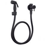 Ducha Higiênica Metal 1-4 de Volta Mangueira Flexível Preto Civitt