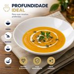 Jogo de Pratos Fundos Essenza 8 Peças Vidro Opalino Branco Rojemac