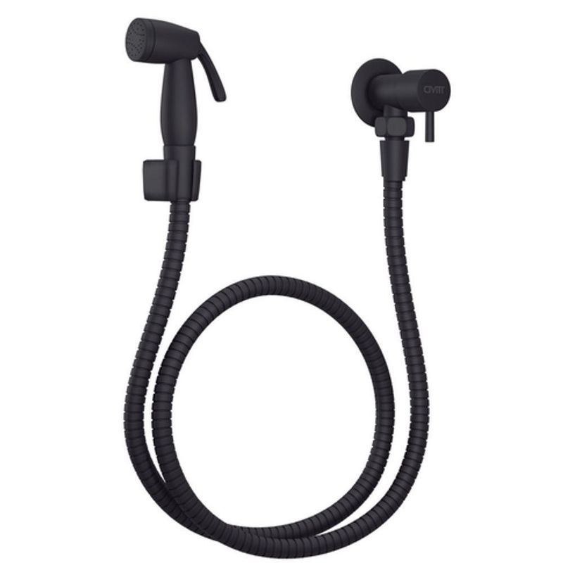Ducha Higiênica com Derivação 1-4 de Volta Preto Fosco Metal Inoxidável Black Civitt