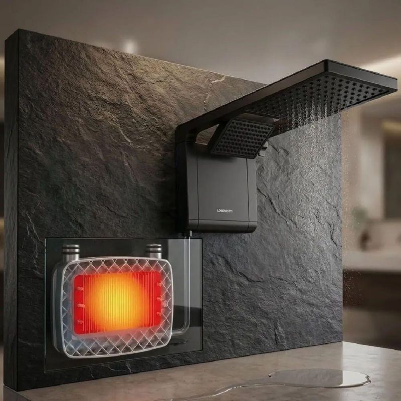 Kit Chuveiro Eletrônico Acqua Duo Ultra 7800W de Parede Preto Fosco Lorenzetti 220V com Resistência