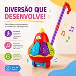 Brinquedo de Empurrar Infantil Galinha Musical Carrinho Educativo Amarelo Yeet