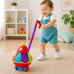 Brinquedo de Empurrar Infantil Galinha Musical Carrinho Educativo Amarelo Yeet