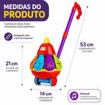 Brinquedo de Empurrar Infantil Galinha Musical Carrinho Educativo Amarelo Yeet