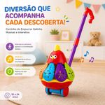 Brinquedo de Empurrar Infantil Galinha Musical Carrinho Educativo Amarelo Yeet