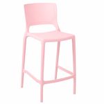 Banqueta Alta Cozinha Rosa Bebê Empilhável Urano em Polipropileno Acrilys