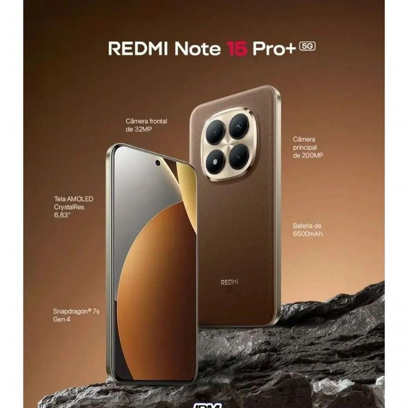 Smartphone Note15pro Plus 5G 12GB RAM 512GB Memoria Interna Marrom