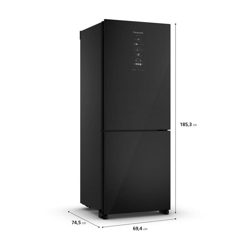 Geladeira panasonic nr-bb65gv7b frost free bottom freezer inverter 467 litros