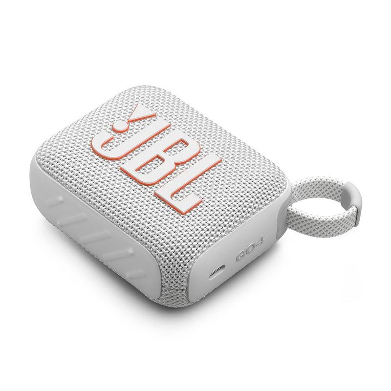 Caixa de som portátil jbl go 4 com 4,2 w rms, bluetooth 53 e resistência à Água ip67 - branca
