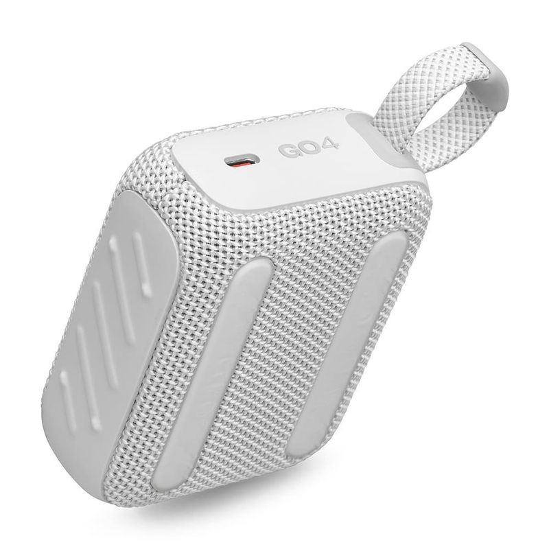 Caixa de som portátil jbl go 4 com 4,2 w rms, bluetooth 53 e resistência à Água ip67 - branca