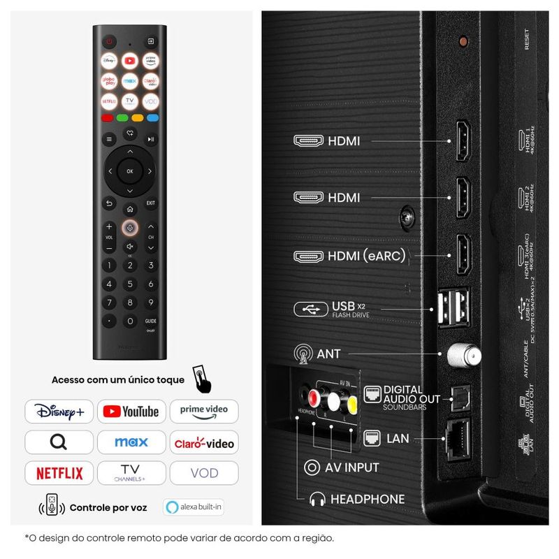 Smart tv 50" 4k qled hisense 50q6qvv vidaa dolby vision