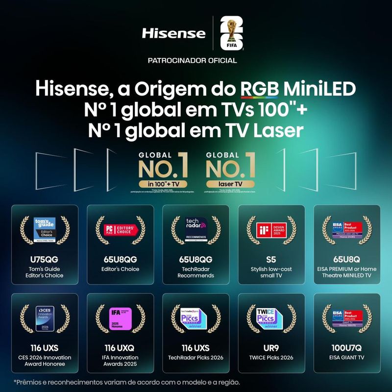 Smart tv 50" 4k qled hisense 50q6qvv vidaa dolby vision