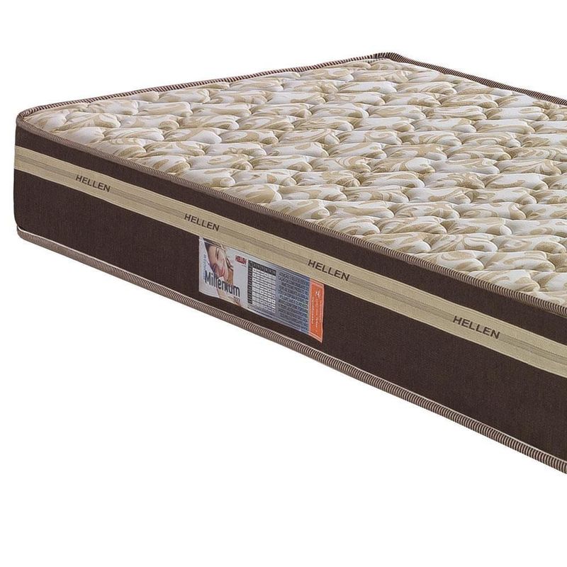 Colchão solteiro hellen millenium espuma d33 19x88x188cm - marrom e bege