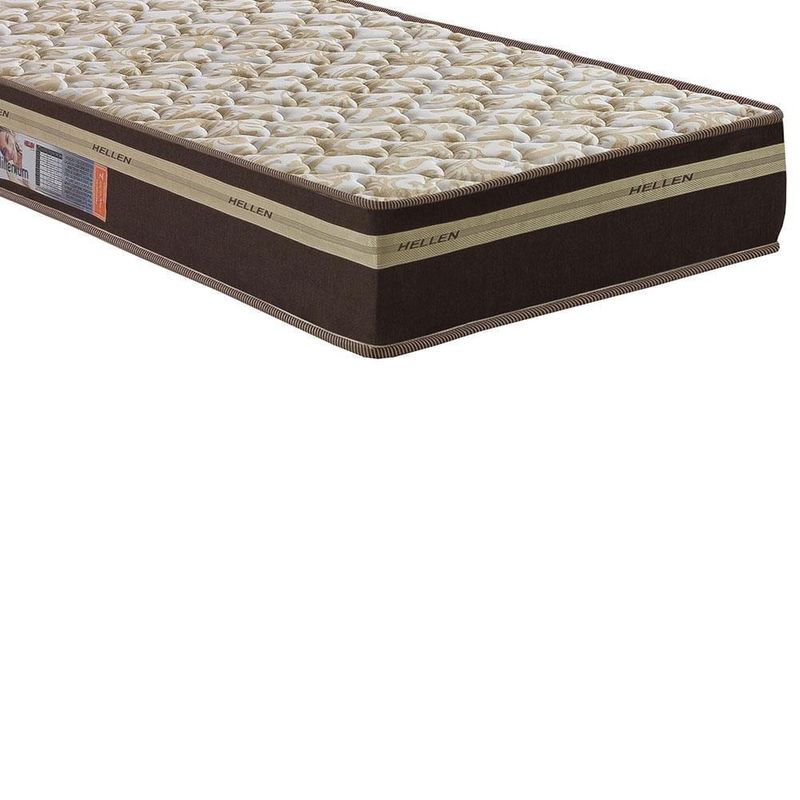Colchão solteiro hellen millenium espuma d33 19x88x188cm - marrom e bege