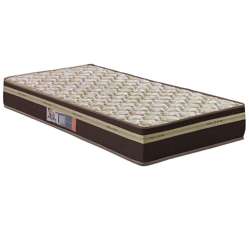 Colchão solteiro hellen millenium espuma d33 19x88x188cm - marrom e bege