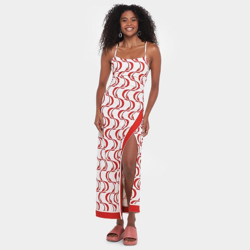 Vestido farm peixe copa feminino