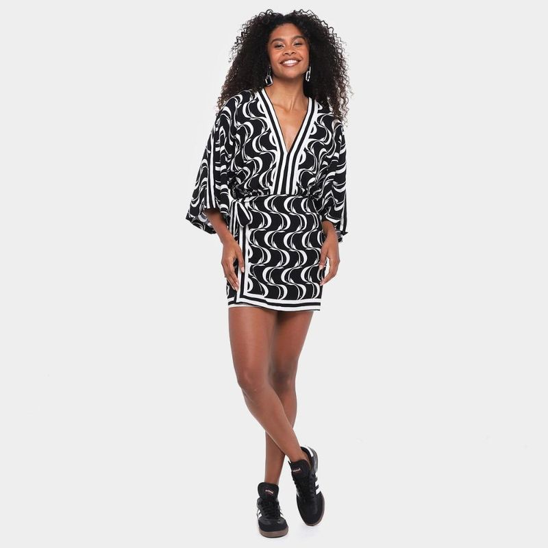 Vestido curto farm peixe copa feminino