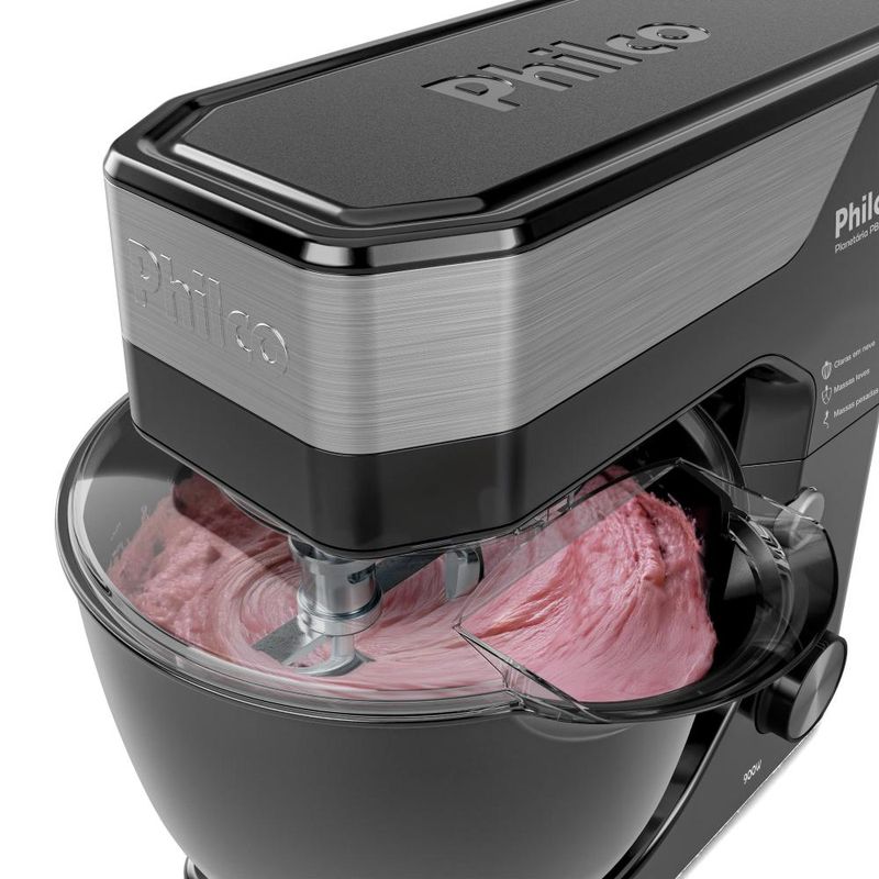 Batedeira planetária philco pbp90a 5l 900w tampa antirrespingo 12 velocidades preta