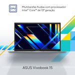 Notebook asus vivobook 15 core i5 8gb ram 256gb ssd tela 15,6” fhd windows 11 – x1504va-nj1738w