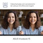 Notebook asus vivobook 15 core i5 8gb ram 256gb ssd tela 15,6” fhd windows 11 – x1504va-nj1738w