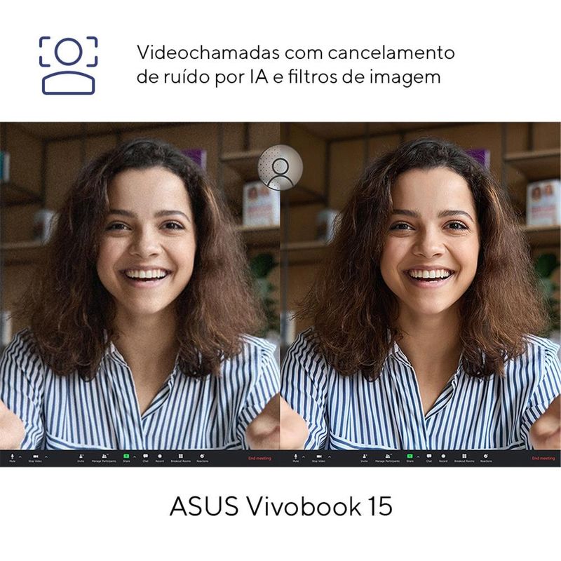Notebook asus vivobook 15 core i5 8gb ram 256gb ssd tela 15,6” fhd windows 11 – x1504va-nj1738w
