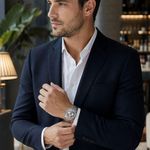 Relógio de Pulso Masculino Analógico em Aço Inox Quartzo a Prova D Agua Cinza Prata Mini Focus