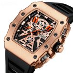Relógio de Pulso Masculino Esportivo de Quartzo com Pulseira Silicone Analógico Digital Preto Megir
