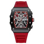 Relógio Masculino Esportivo de Quartzo com Pulseira de Silicone à Prova D'água Vermelho