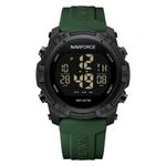 Relógio de Pulso Masculino Digital Lcd Esportivo à Prova D'água Até 50m Multifuncional Verde