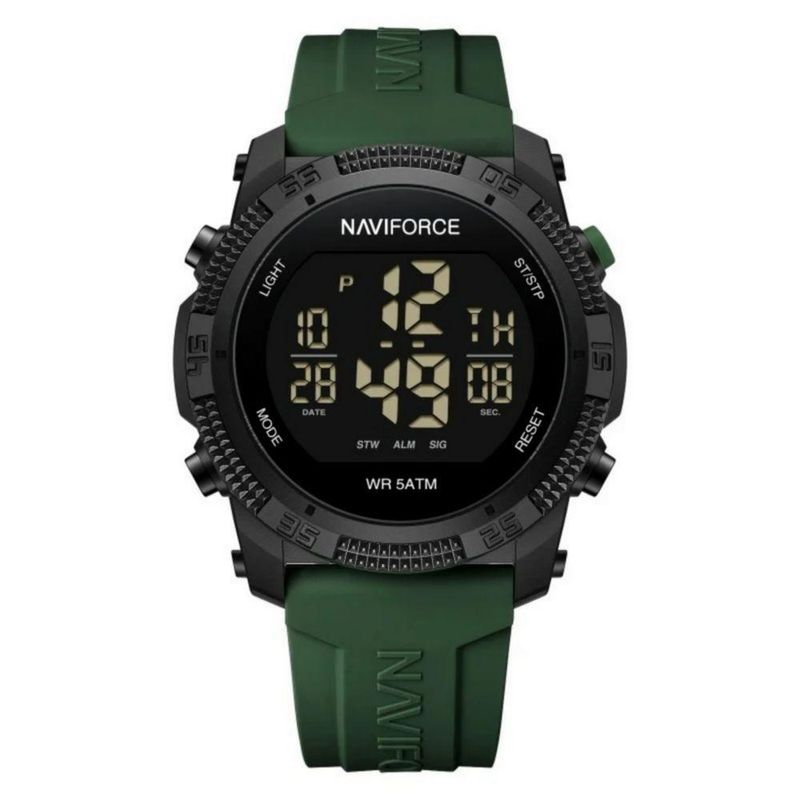 Relógio de Pulso Masculino Digital Lcd Esportivo à Prova D'água Até 50m Multifuncional Verde