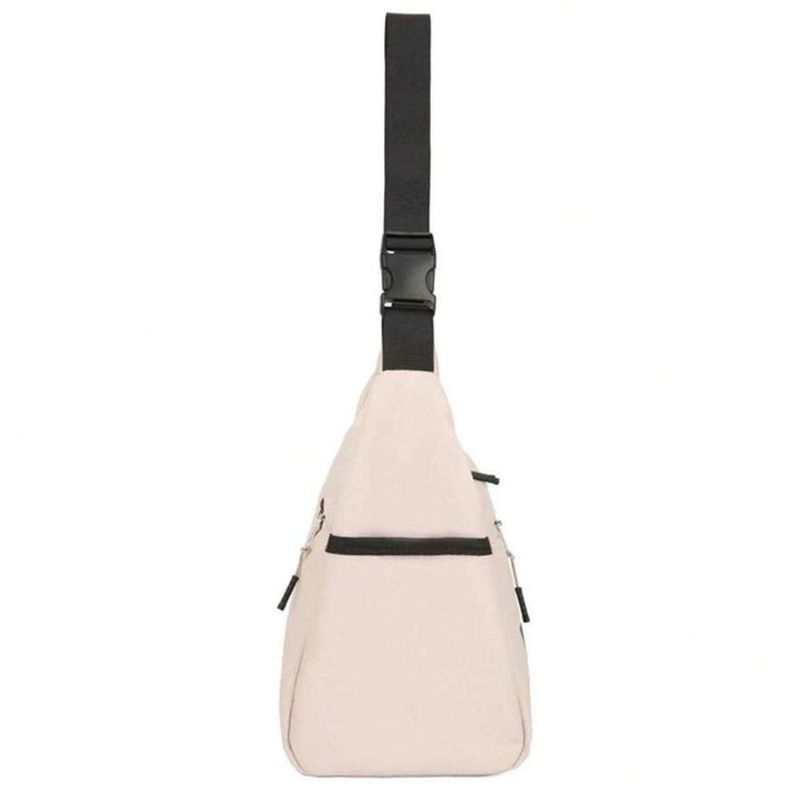 Bolsa Esportiva Transversal Nylon Único Bege com Nécessaire Porta Objetos Unissex