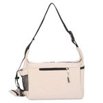 Bolsa Esportiva Transversal Nylon Único Bege com Nécessaire Porta Objetos Unissex